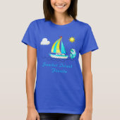 Sanibel Island FL Zeilboot en zon T-shirt (Voorkant)