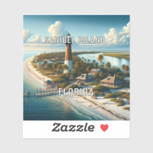 Sanibel Island Florida 3 pouces Sticker en vinyle