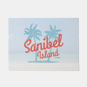Sanibel Island Florida Coral Ocean Souvenir Deurmat