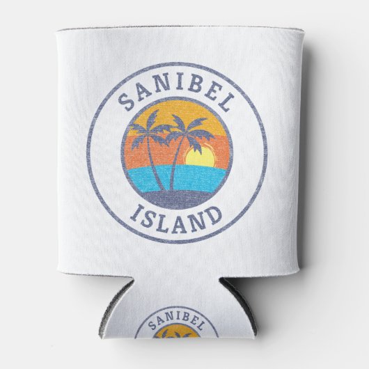Sanibel Island, Florida Faded Classic Style Blikjeskoeler (Voorkant)