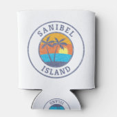 Sanibel Island, Florida Faded Classic Style Blikjeskoeler (Achterkant)
