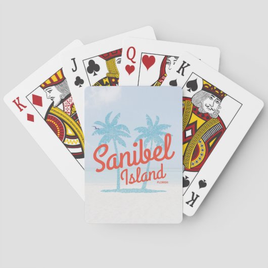 Sanibel Island Florida Golf Coast Souvenir Pokerkaarten (Achterkant)