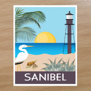 Sanibel Island Florida in de klassieke reisstijl Poster