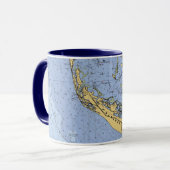 Sanibel Island, Florida Nautical Chart Coffee Mok (Voorkant links)