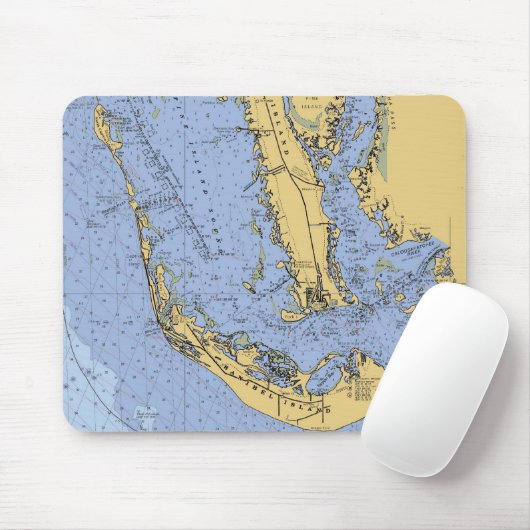 Sanibel Island Florida Nautical Chart Mousepad Muismat (Met muis)