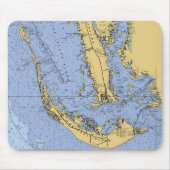 Sanibel Island Florida Nautical Chart Mousepad Muismat (Voorkant)