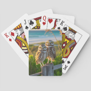 Sanibel Island Florida paar gravende uil Pokerkaarten