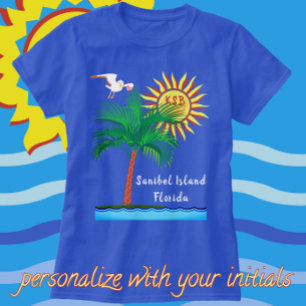 Sanibel Island Florida Palm Tree en Sunshine T-shirt