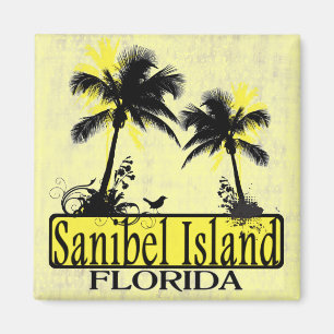 Sanibel Island Florida palm tree magnet Magneet