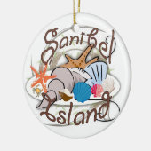 Sanibel Island Florida seashell-ontwerp Keramisch Ornament (Links)
