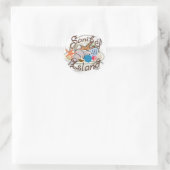 Sanibel Island Florida seashell-ontwerp Ronde Sticker (Tas)
