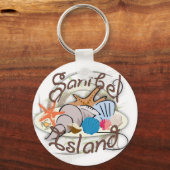 Sanibel Island Florida seashell-ontwerp Sleutelhanger (Voorkant)