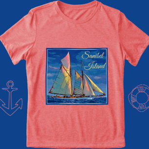 Sanibel Island Florida Zeilschip Vakantie Tri-Blend Shirt