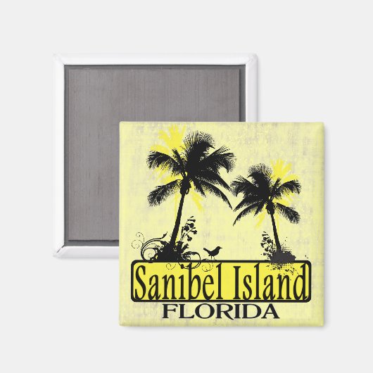 Sanibel Island Floride aimant palmier (Recto/Verso)