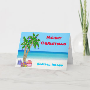 Sanibel Island Kerst Kaarten,  ook! Feestdagen Kaart