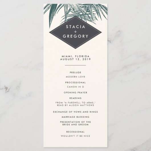 Sanibel |  Tropical Wedding Program Programma (Voorkant)
