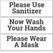 Sanitaire hygiëneberichten sticker (Voorkant)