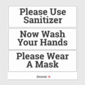 Sanitaire hygiëneberichten sticker (Vel)