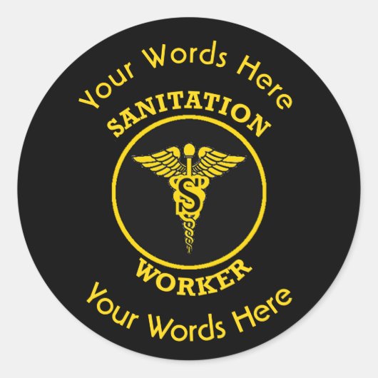 Sanitatiewerkschip Ronde Sticker (Voorkant)