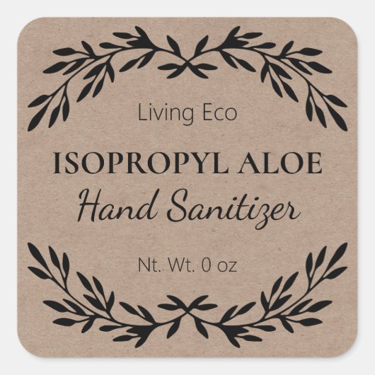 Sanitizer à la main fait maison Étiquettes Kraft (Devant)