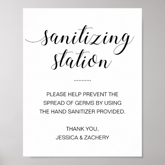 Sanitizing Station Hand Sanitizer Wedding Poster (Voorkant)