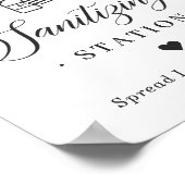 Sanitizing Station Sign Greenery White Roses Poster (Hoek)