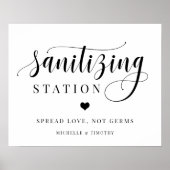 Sanitizing Station Spread Love Not Germs Wedding Poster (Voorkant)
