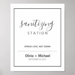 Sanitizing Station Wedding Sign Poster