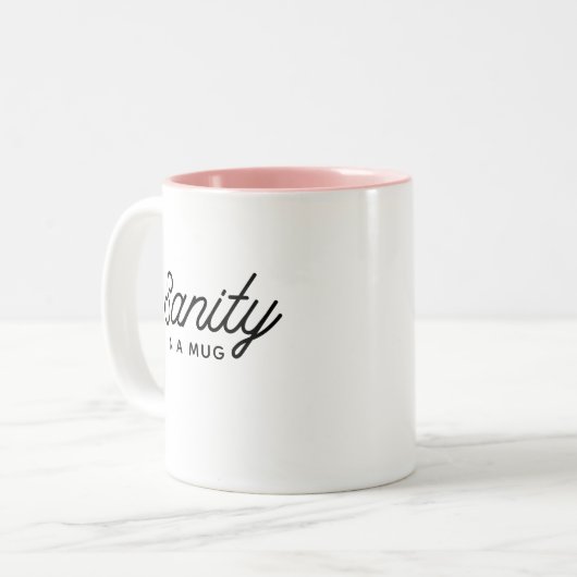 SANITY dans une tasse Stylish Modern Typographie C (Devant gauche)