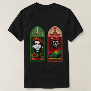 Sankara, Ibrahim Traore Pan-Afrikaans Glas-in-Lood T-shirt