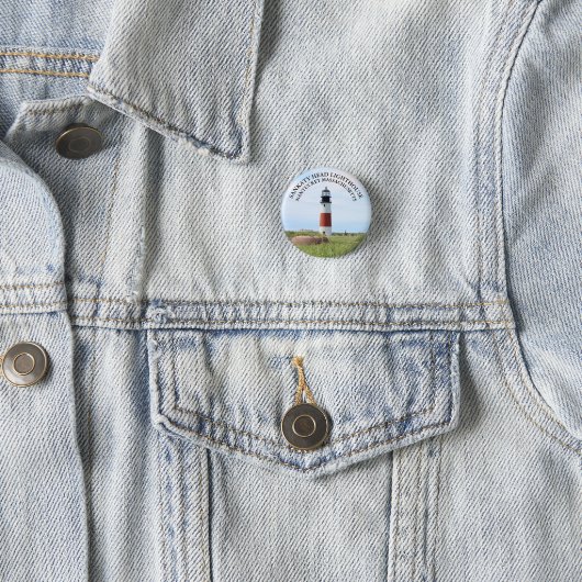 Sankaty Head Lighthouse, Nantucket MA Button (In situ)