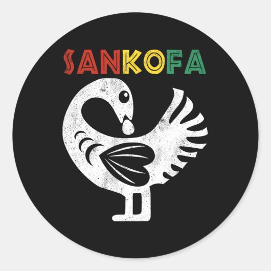 Sankofa Juneteenth Ghana Adinkra Symbool Sankofa Ronde Sticker (Voorkant)