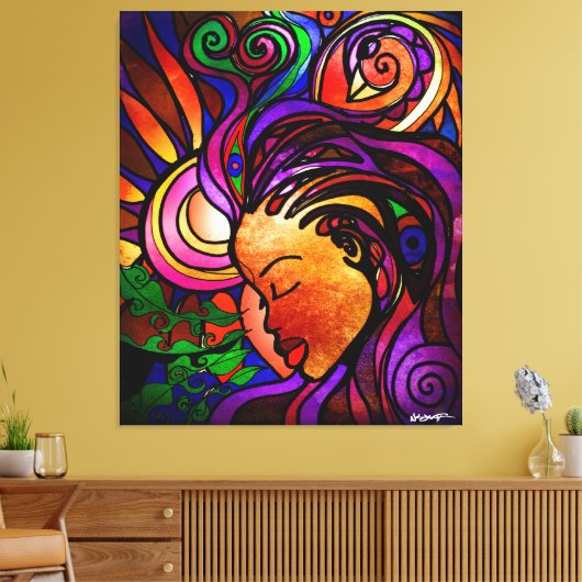 Sankofa (omwikkeld canvas) canvas afdruk (Insitu (Woonkamer))