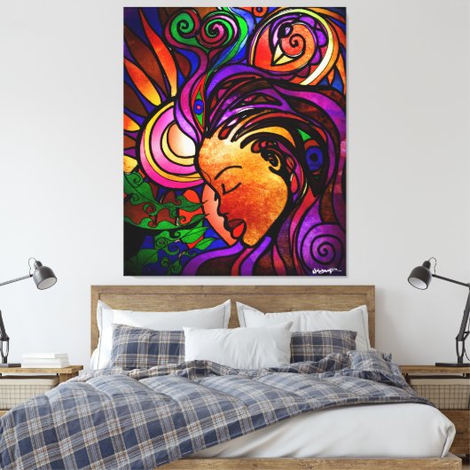 Sankofa (omwikkeld canvas) canvas afdruk (Insitu (Slaapkamer))