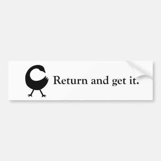 Sankofa "Terug en pak het." Bumpersticker (Voorkant)