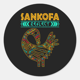 Sankofa Zwarte Geschiedenis Afro Afrikaanse Trots Ronde Sticker