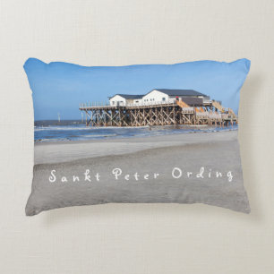 Sankt Peter Ording House op foto met tekst Accent Kussen