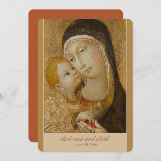Sano di Pietro Tenderness madonna CC1079 Carte d'a (Devant / Derrière)