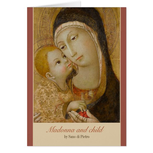 Sano di Pietro Tenderness madonna CC1081-kaart (Voorkant)