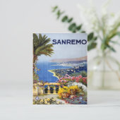 Sanremo Italy Travel Poster Briefkaart (Staand voorkant)