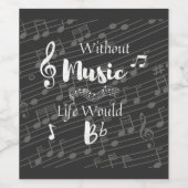 Sans Musique La Vie Bb Vins Étiquettes (Étiquettes simples)