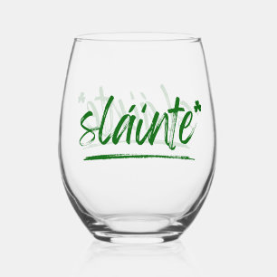 Sans Pied Bravo Irish Sláinte Verre à vin - Vert
