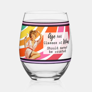 Sans Pied Cadeau drôle de verre à vin Meilleure amie "Âge/Vi