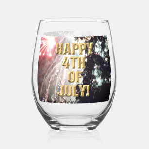 Sans Pied Feux d'artifice 14 4 juillet verre à vin