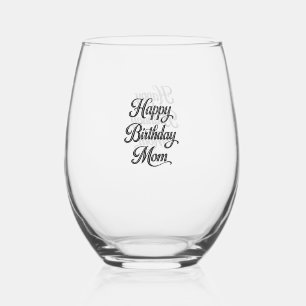 Sans Pied joyeux anniversaire maman verre à vin
