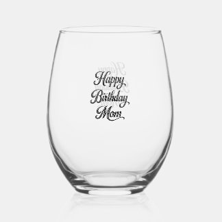 Sans Pied joyeux anniversaire maman verre à vin