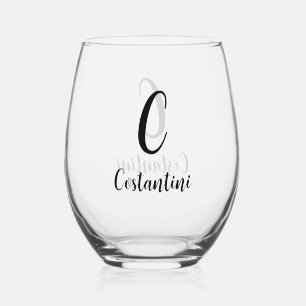 Sans Pied Nom personnalisé Verre à vin