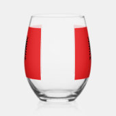 Sans Pied Verre à vin avec drapeau d'Albanie (Gauche)