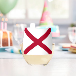 Sans Pied Verre à vin avec drapeau de l'Alabama