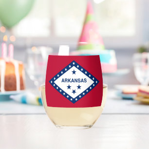 Sans Pied Verre à vin avec drapeau de l'Arkansas, États-Unis